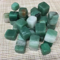 natural quartz crystal green aventurine cubed tumbled stones healing reiki gemstones home decoration