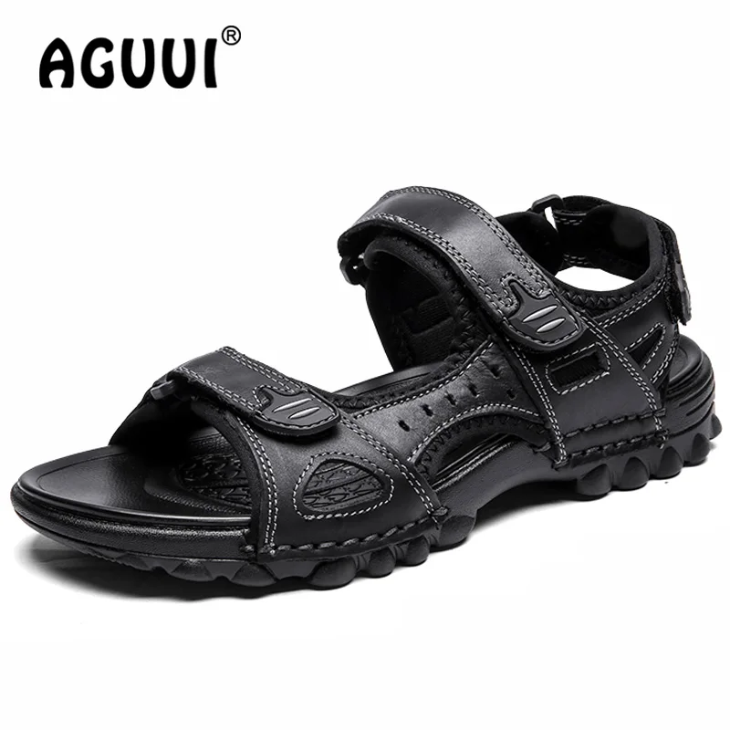 Сандалии мужские из воловьей кожи Нескользящие пляжные туфли для дайвинга и