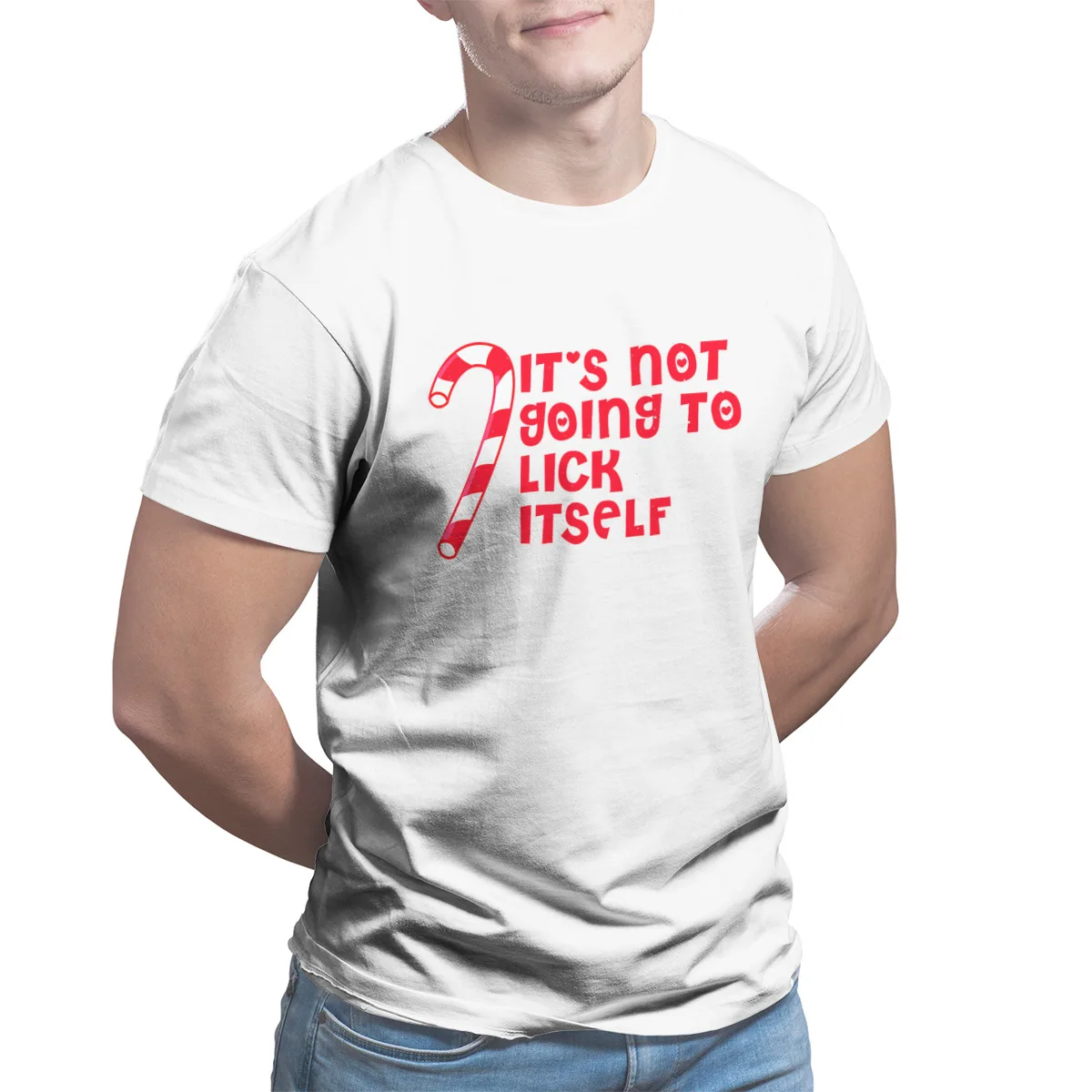 

Men's T-shirt Candy Cane Its Not Going To Lick Itself Custom Wholesale Clothes Round Collar Mens Clothes 146951