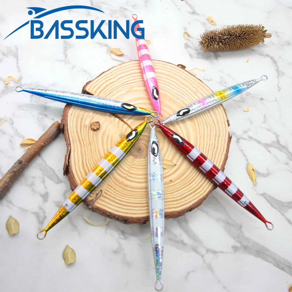 BASSKING Metal Jig Fishing Lure 60g 80g 100g 120g 140g 160g 180g 200g Saltwater Jigging Fishing Bait Isca Artificial Sea Tackle