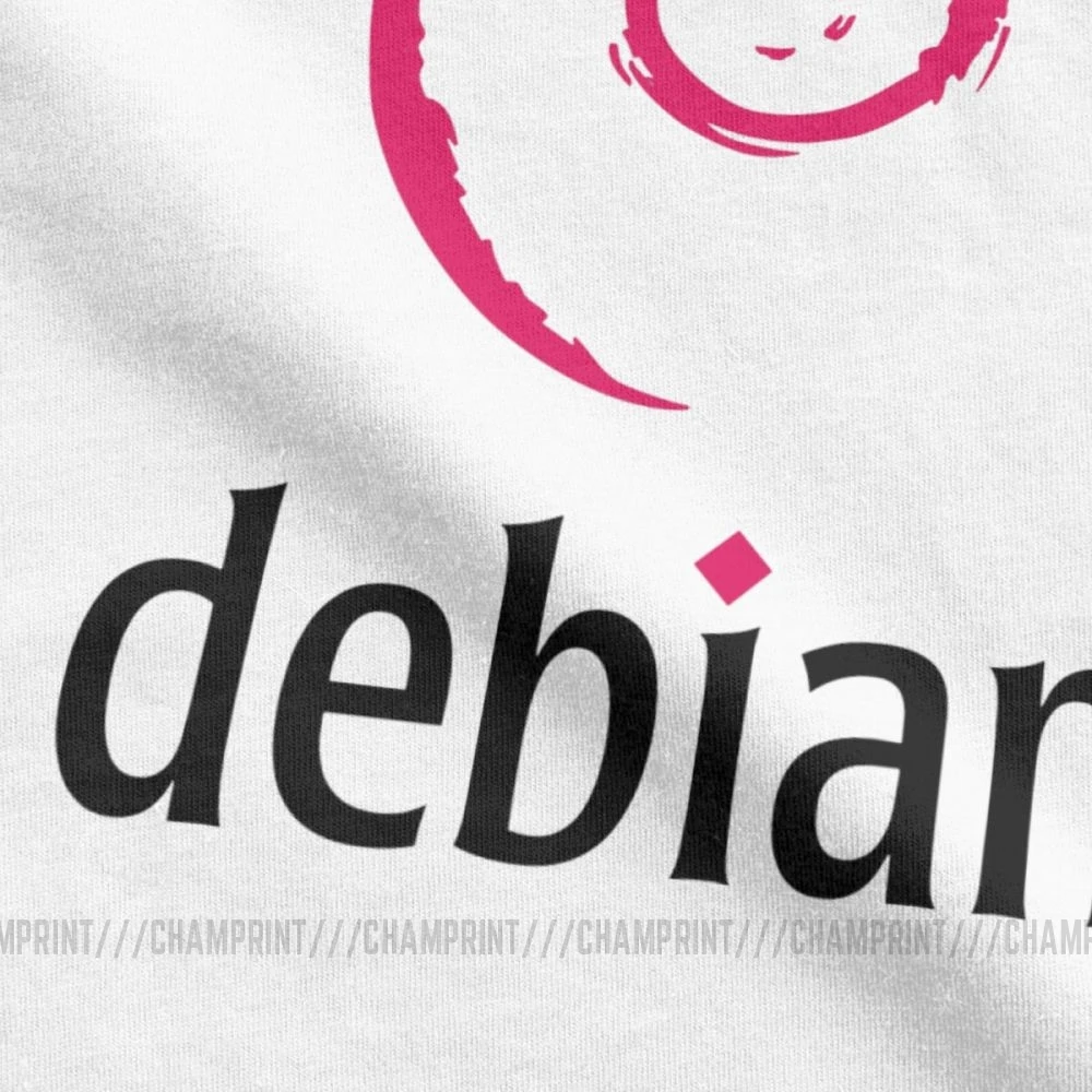 Debian футболки Linux для мужчин Винтаж 100% хлопковые с круглым вырезом коротким