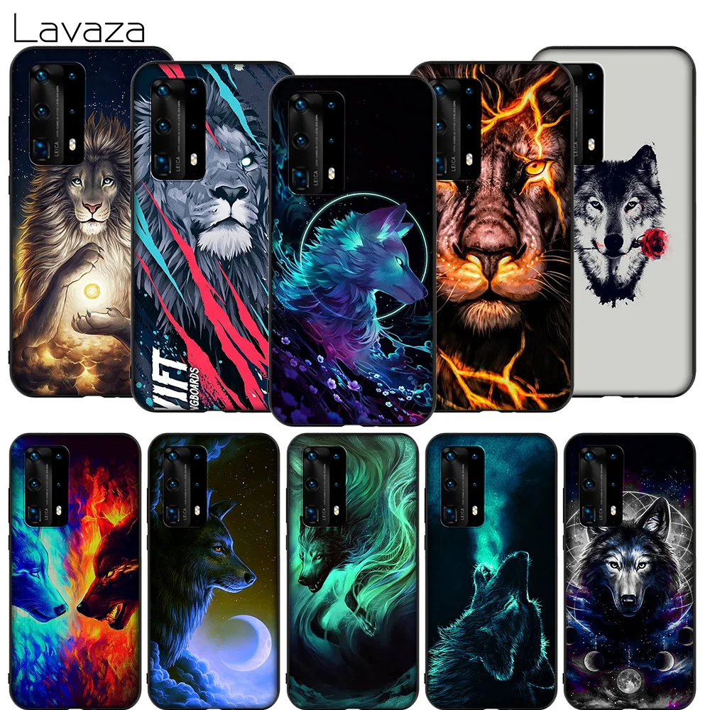Чехол Lavaza с изображением Льва и Волка для Huawei P8 P9 P10 P20 P30 Y6 Y7 Y9 Lite Pro P Smart Nova 2i 3i Mini 2017