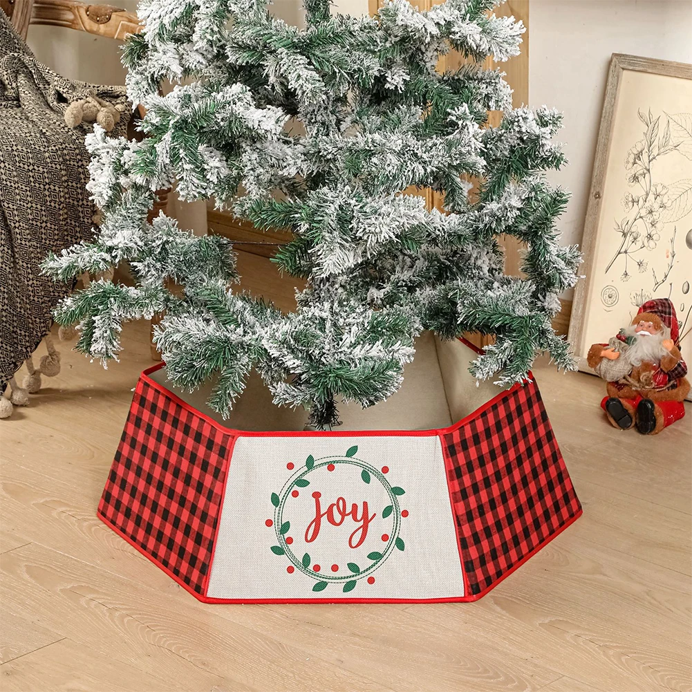 

Exquisite Christmas Tree Skirt Lattice Bottom Decoration Festive Atmosphere Supplies Holiday Children Friends Funny Xmas Gift