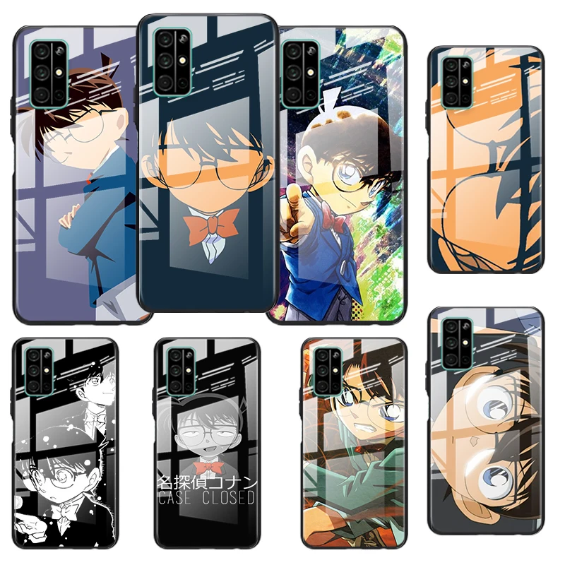 

Tempered Glass Cover Animation Aetective child For Huawei Honor 30 20 10 9X 8X Pro Plus Lite Shockproof Shell Phone Case