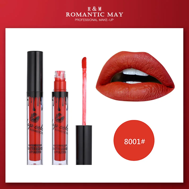 ROMANTIC MAY Halloween New 12 Colors Nude Matte Lip Gloss Sexy Women cosmetics Long Lasting Waterproof Tint Liquid Lipstick | Красота и