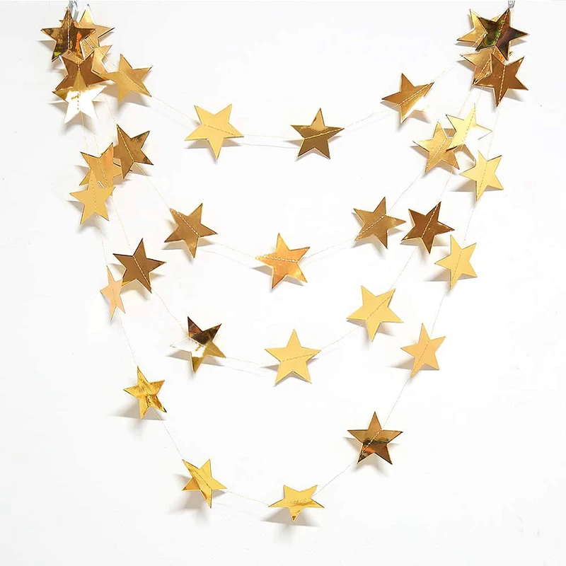 

Summer stars and moon reflective garland birthday wedding party Christmas kindergarten party decoration accessories