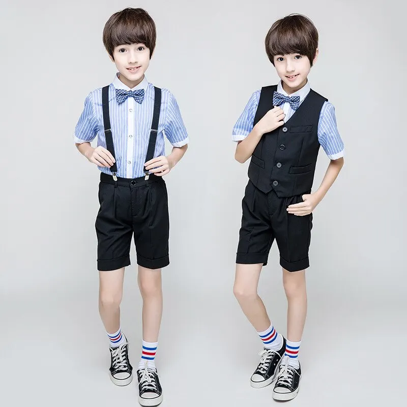 2021 комплект одежды для мальчиков жилетка + футболка шорты школы официальная