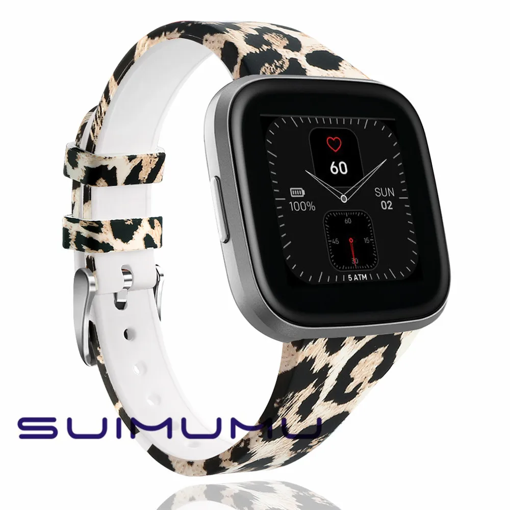 

Compatible with Fitbit Versa 2 / Versa/Versa Lite Edition Sport Bands Soft Silicone Floral Fadeless Pattern Printed Strap 61022