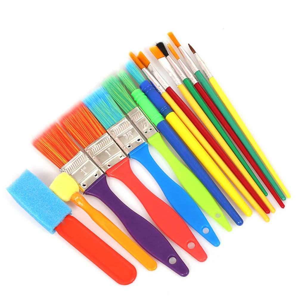 

15pcs Paint Brushes Children's Tempera and Artist Paint Brushes for Kindergarten Art Rooms Home