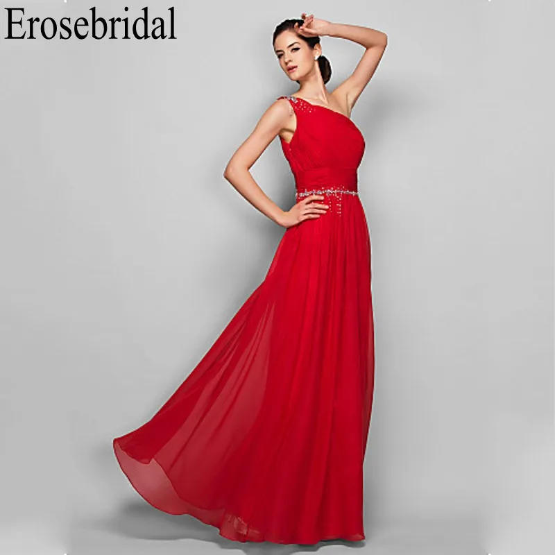 Erosebridal красное вечернее платье на одно плечо длинное формальное для женщин с