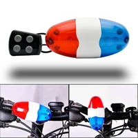 6 led 4 tone sounds bicycles bell police car light electronic horn siren for kid children bike scooter cycling lamp accessories