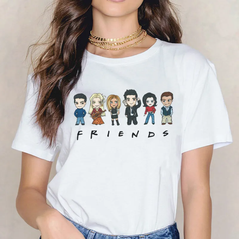 

2020 Harajuku Summer Friend Tv Show Print T Shirt Women O-Neck Punk Aesthetic T-shirt Vintage Casual Streetwear Tops Tshirt