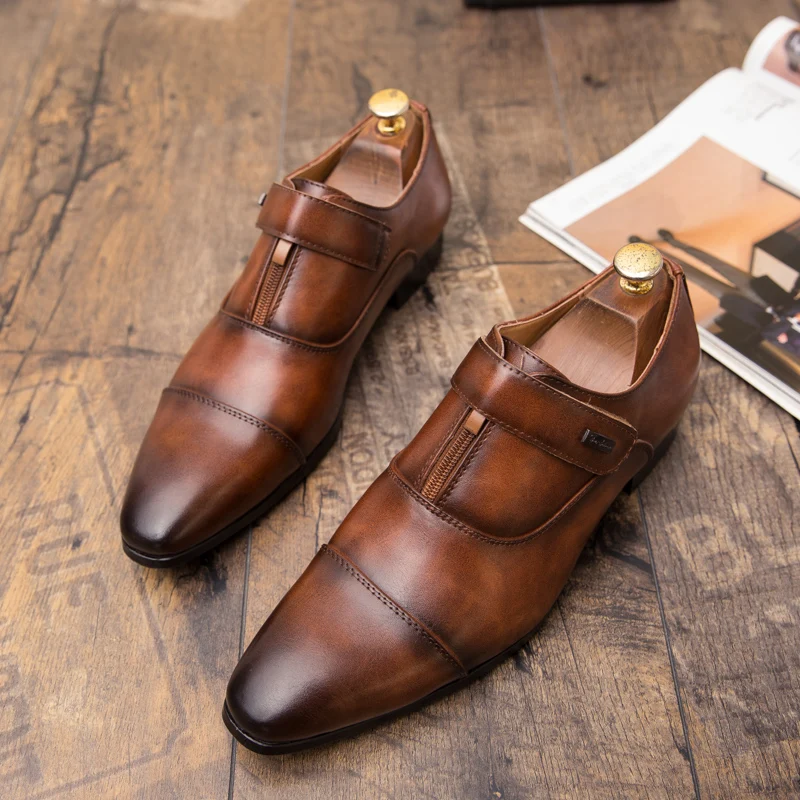 

Men's Shoes Casual Natural Leather Men's Formal Fashion Laceless Comfortable Social Designer Waterproof Casual Leather Shoes