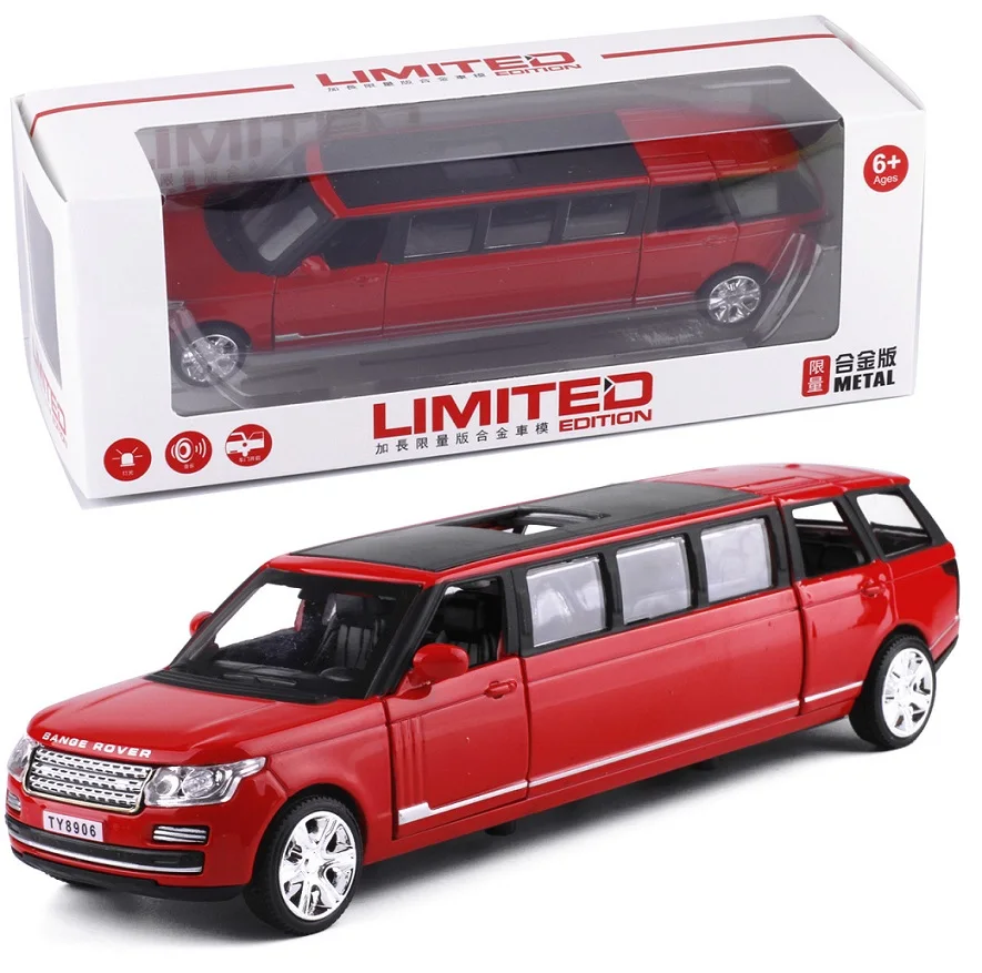 Модель 1/32 расширенного автомобиля # TY8906B литая синяя Игрушечная машина 4 двери