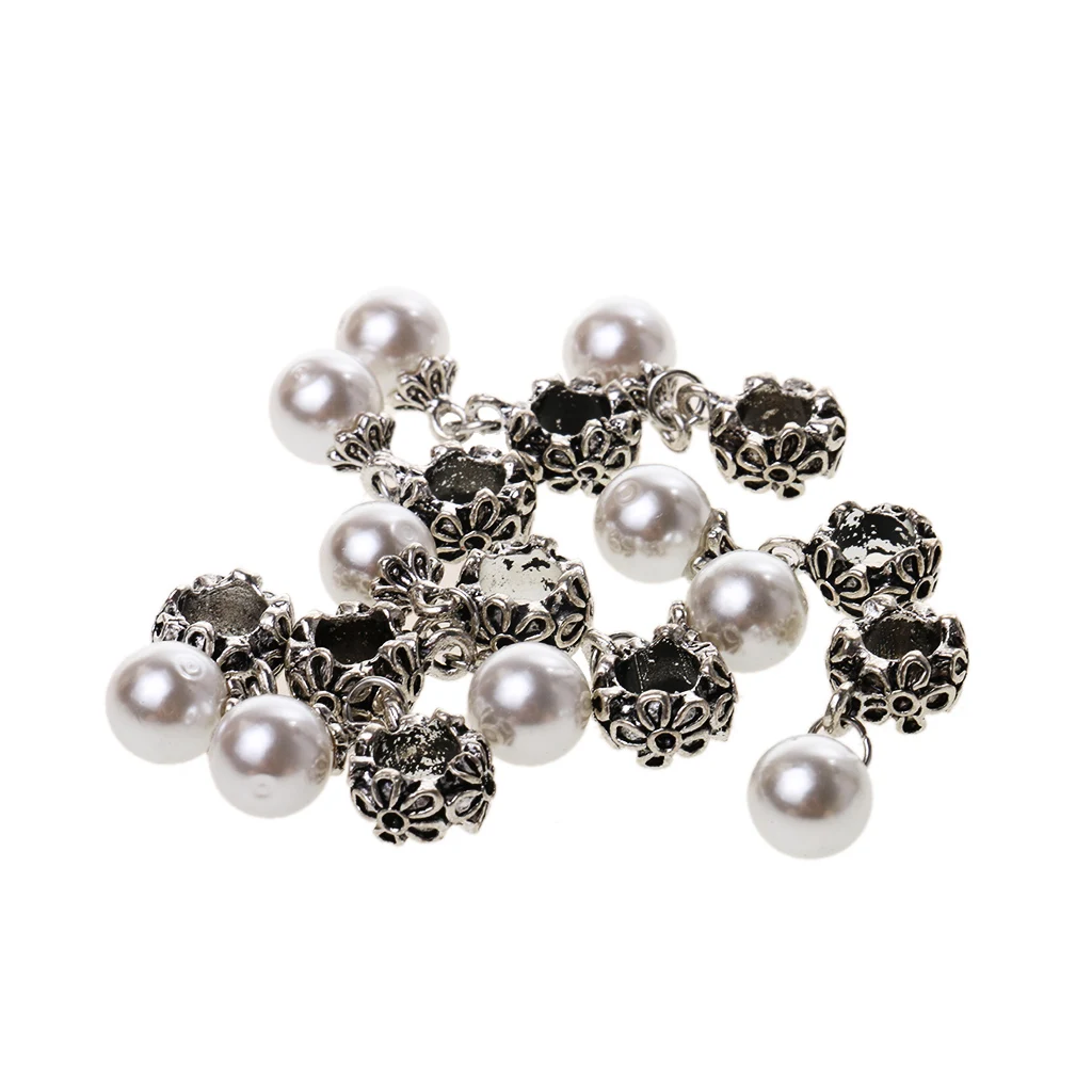 

Pack of 10 Vintage Pearl Charms Pendants Drop for Jewelry Making DIY Crafts