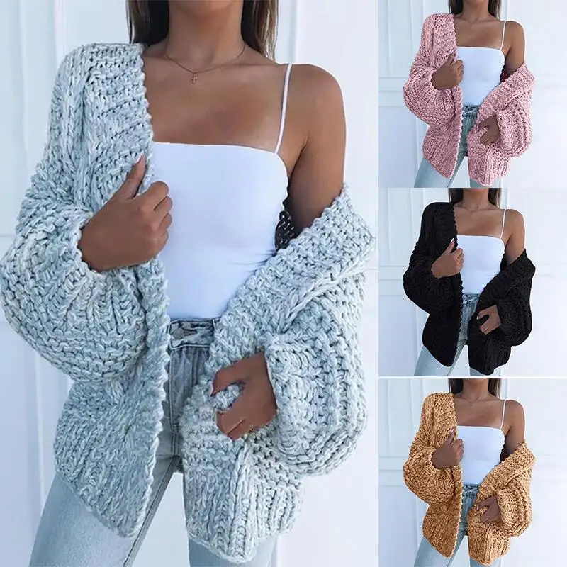 

Womens Fashion Sweater Knitted Cardigan Jackets Knitwear Sexy Party Winter Warm Loose Mohair Clothing Casual Female Jumper Coat