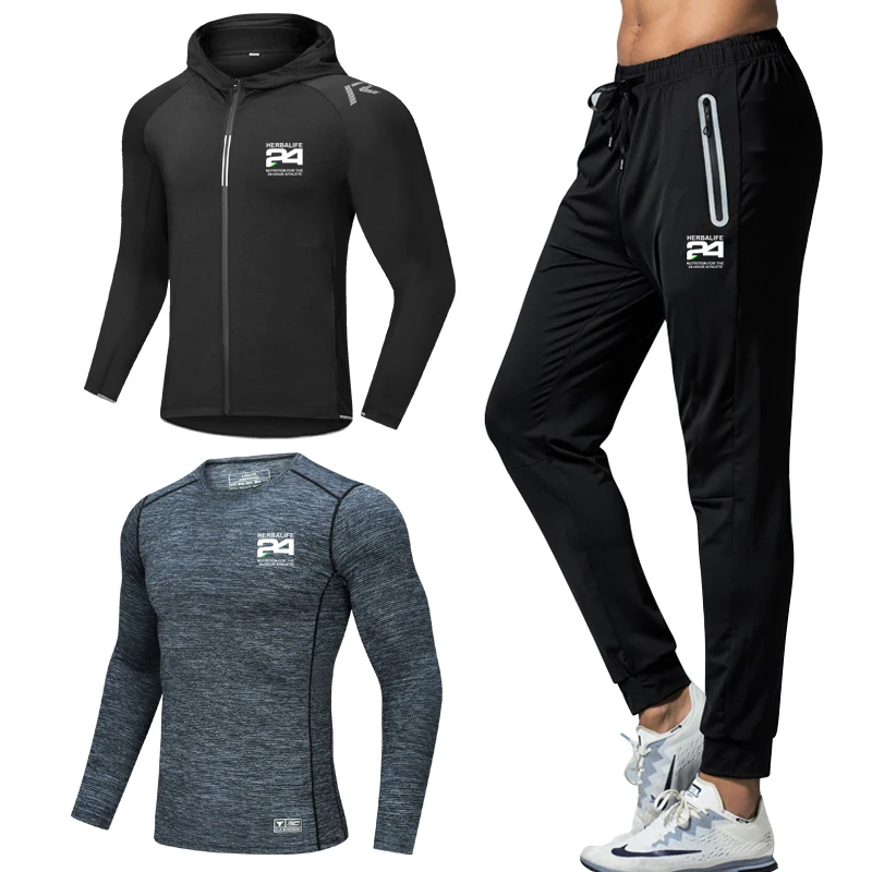 Спортивный костюм herbalife h24 мужской осенний эластичный облегающий