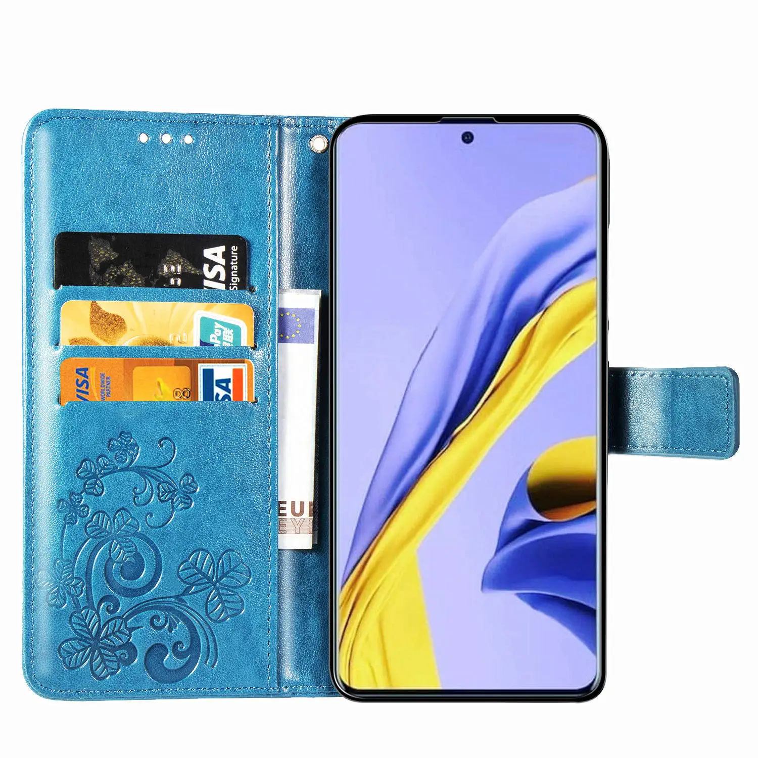 Чехол для Samsung Galaxy A51 из искусственной кожи с откидной крышкой + ТПУ чехол кошелек