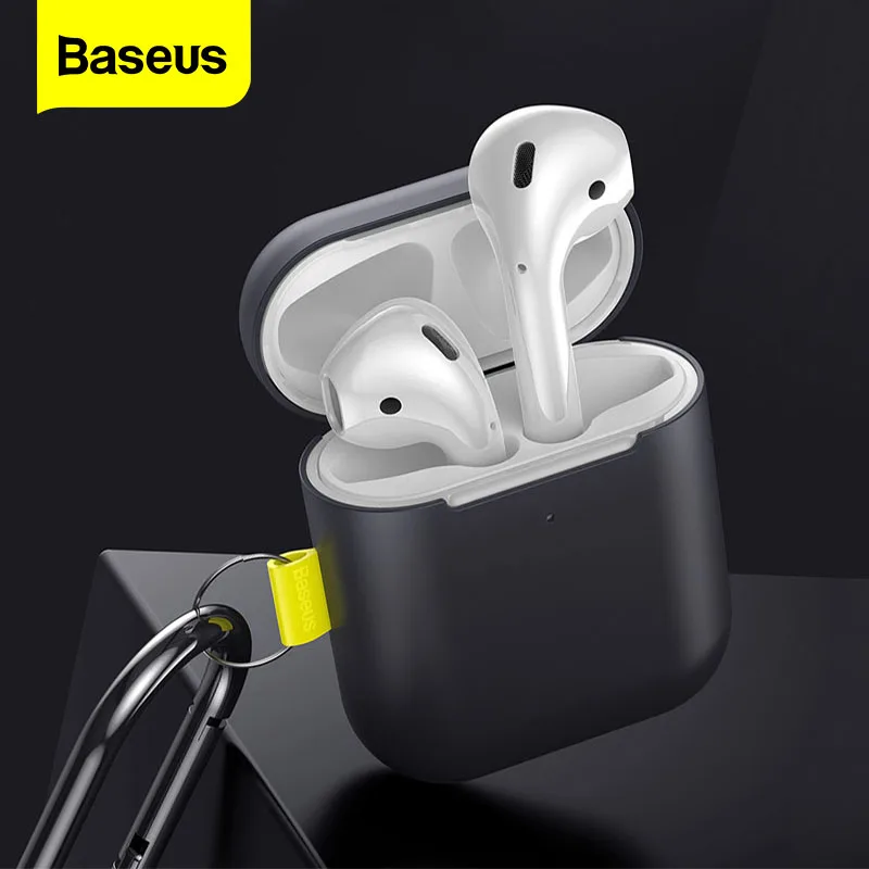 Baseus силиконовый чехол для Airpods 2 1 Беспроводной Bluetooth покрытие наушников Защитный