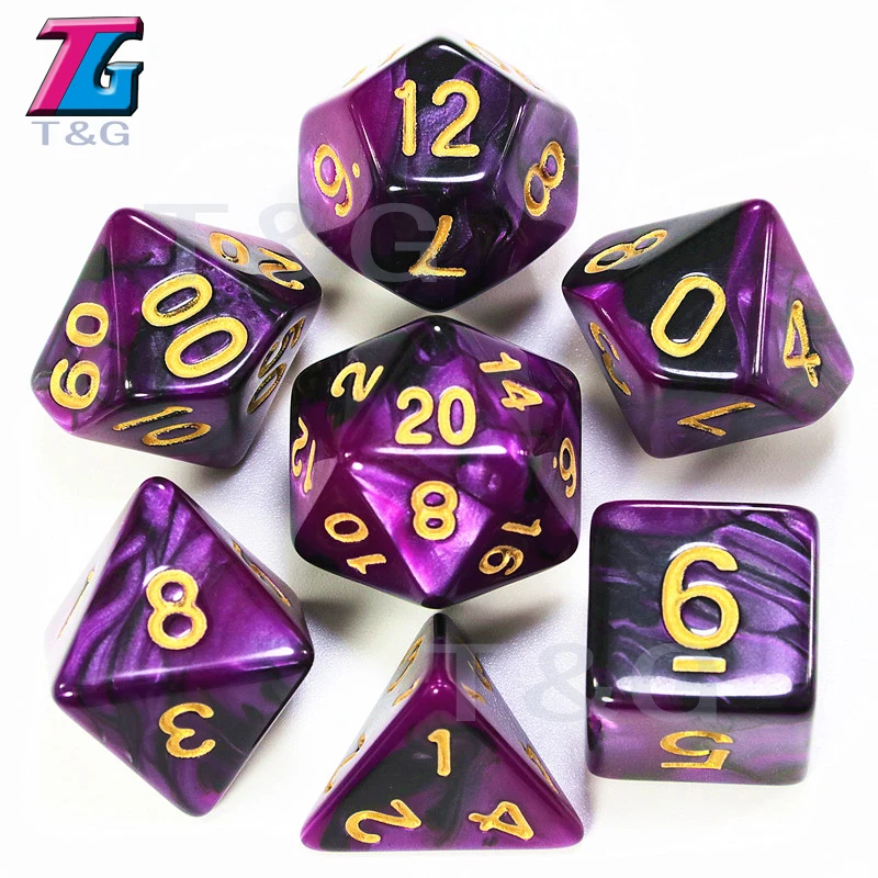 05 9 цветов на выбор DND Mix Dice Bag детские пластиковые кубики подарок на день рождения подземелья драконы настольные игры Вечерние - Цвет: 05