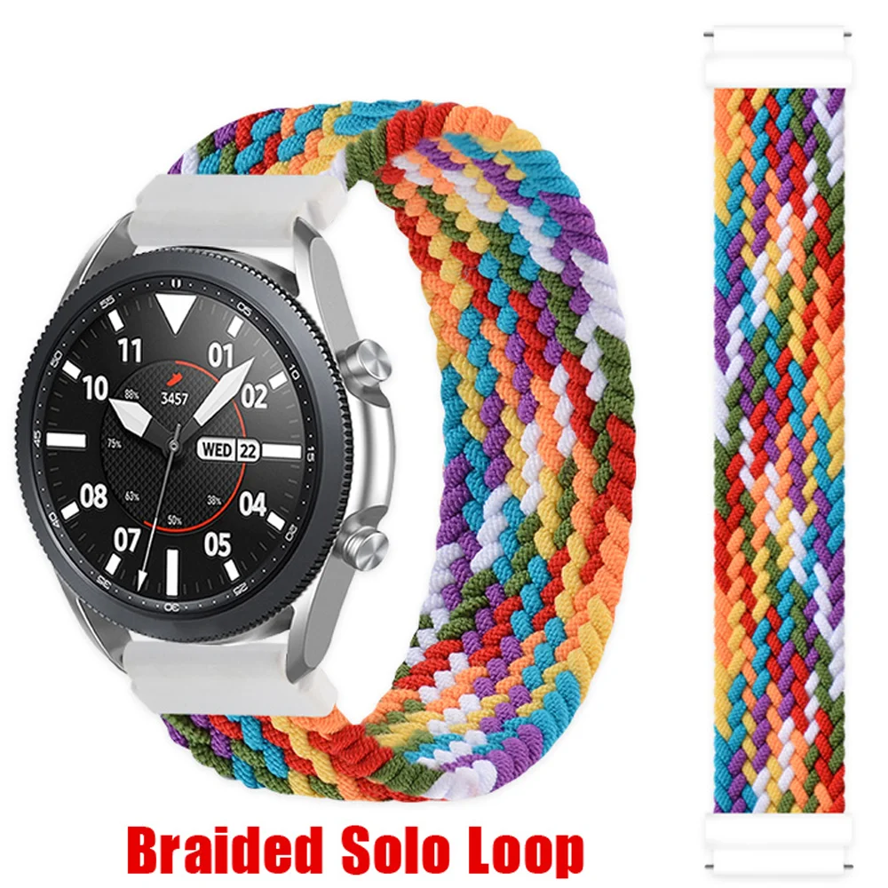 

Braided Solo Loop Band for Samsung watch 3 41mm 45mm Galaxy watch active 2/amazfit gts2 bracelet Huawei watch GT2/2e/Pro strap