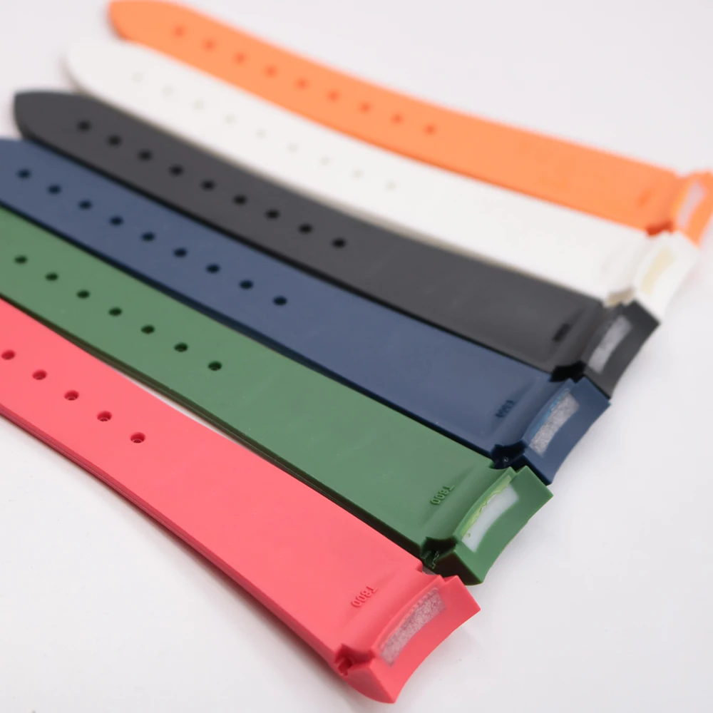 Rolamy 22mm TOP Quality Luxury Orange Red Waterproof Silicone Rubber Watch Band Straps Bracelets For Tudor Black Bay