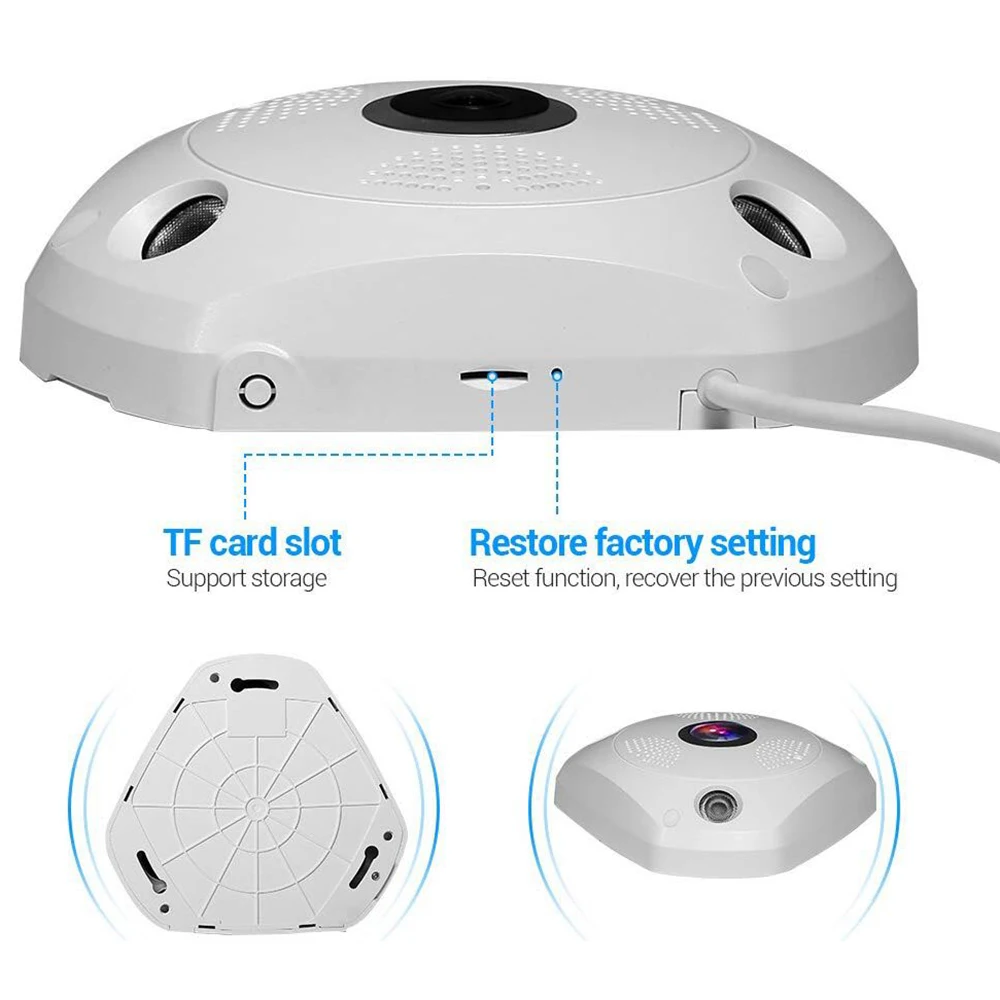 FREDI 3.0MP VR Беспроводная камера WiFi 360 градусов панорамная рыбий глаз CCTV ночное