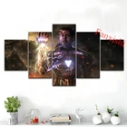 5 шт. плакаты по мотивам фильма Marvel Я Железный человек, настенные художественные принты, модульные картины на холсте, декор для гостиной мальчика, картина, Подарочная рамка