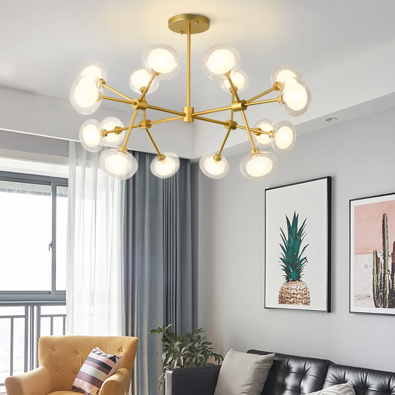 Современная люстра в виде ветки для гостиной Скандинавская лампа с маленьким