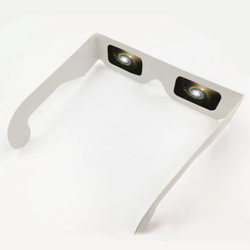 100 шт. оптовая продажа дешевые бумажные 3d призмы очки с дифракцией фейерверка 13500