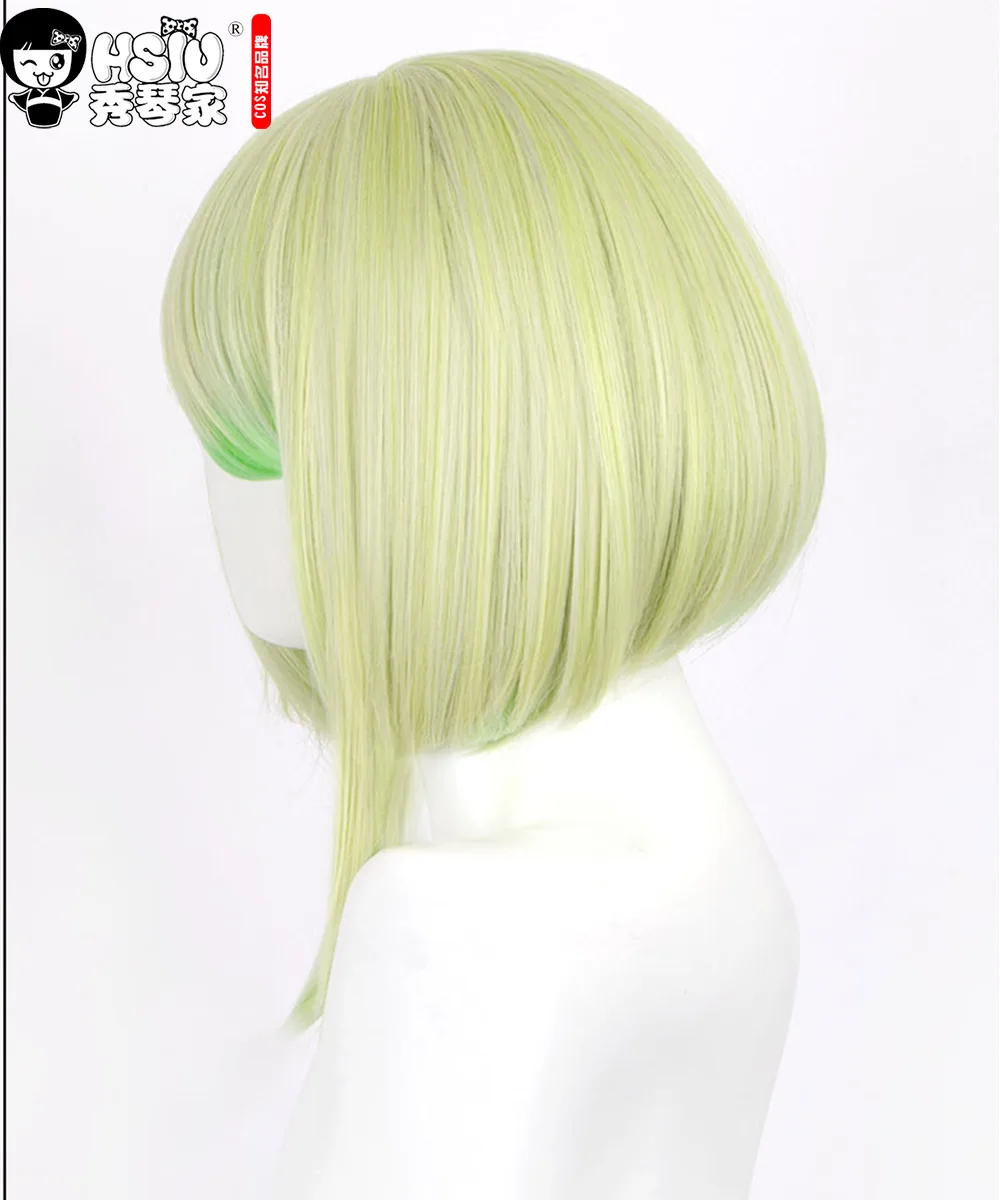 Сю аниме PROMARE LIO FOTIA желтый парик для косплея-зеленый и градиентной стрижкой
