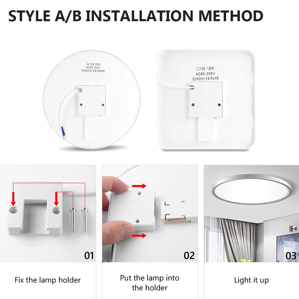 

24W 28W 38W Surface Mount Flush Ultra Thin LED Ceiling light lamp AC85-265V lampada LED Panel Light for Bedroom Living Room