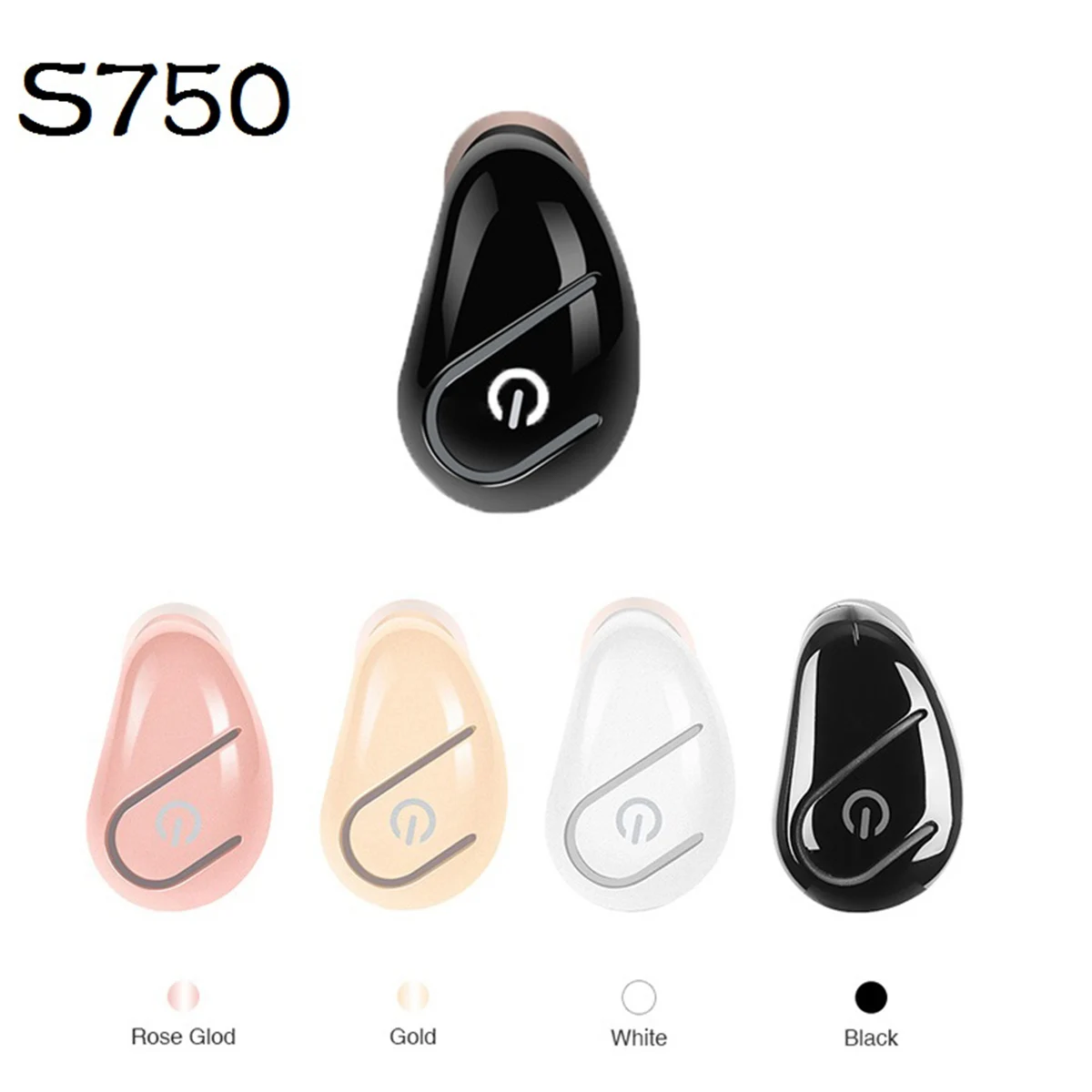 

S750 Wireless Bluetooth Earphone Mini Mono Earbuds Single Hidden Business Earpiece Invisible Ear Phones for iPhone 8 8x