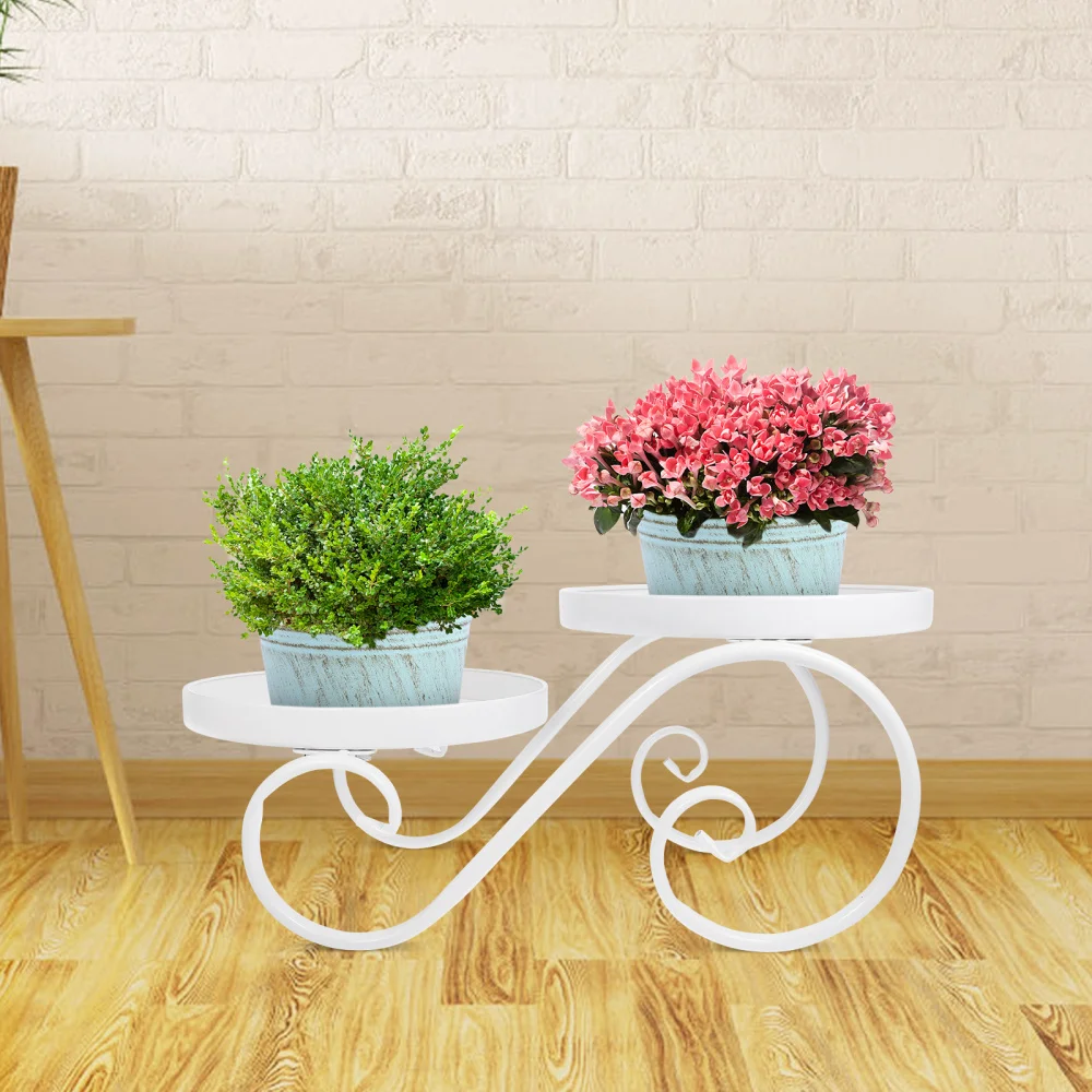 

1Pc European Style Balcony Flower Rack Plant Holder Flower Storage Rack