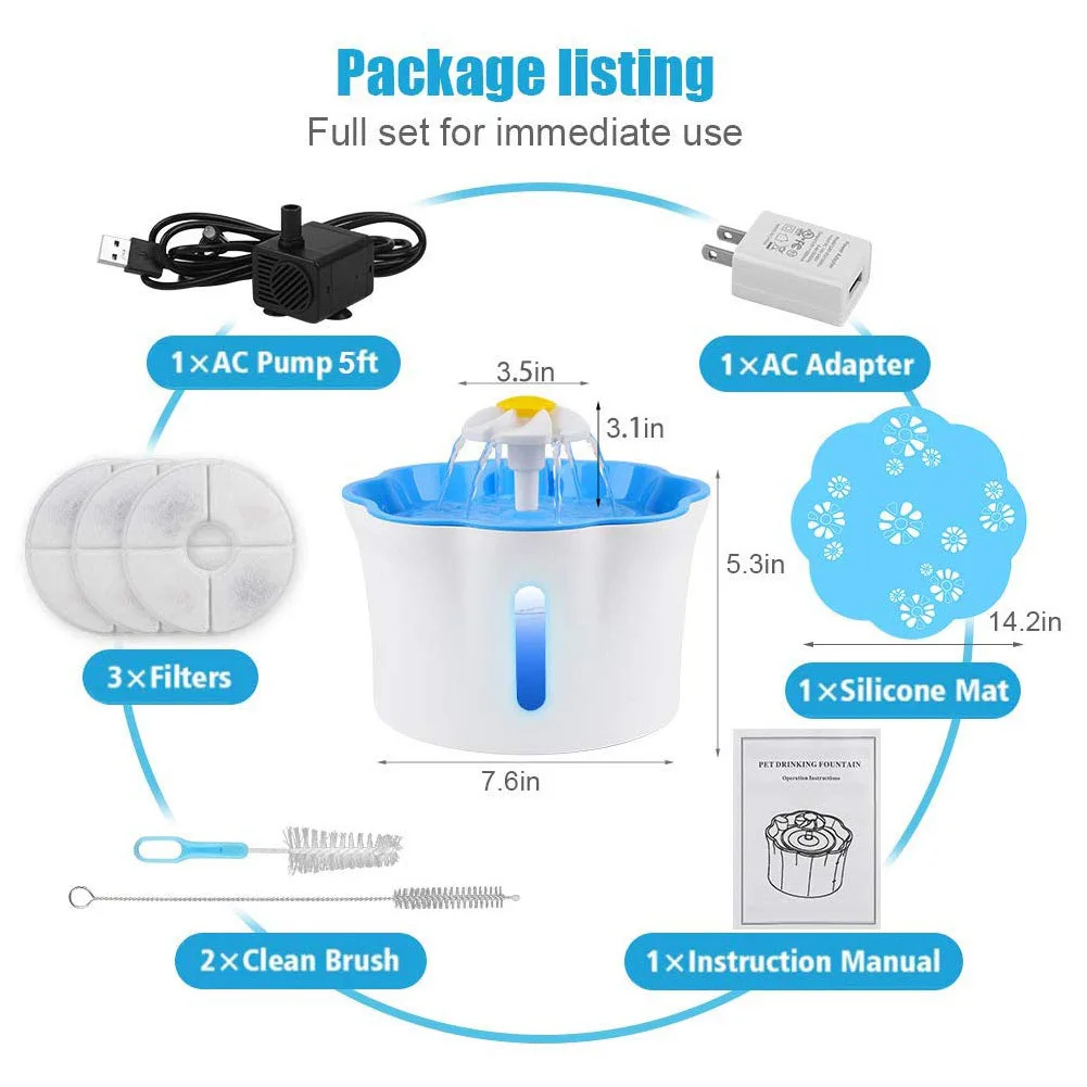 Автоматическая поилка для домашних животных кошачий фонтан л с окном просмотра