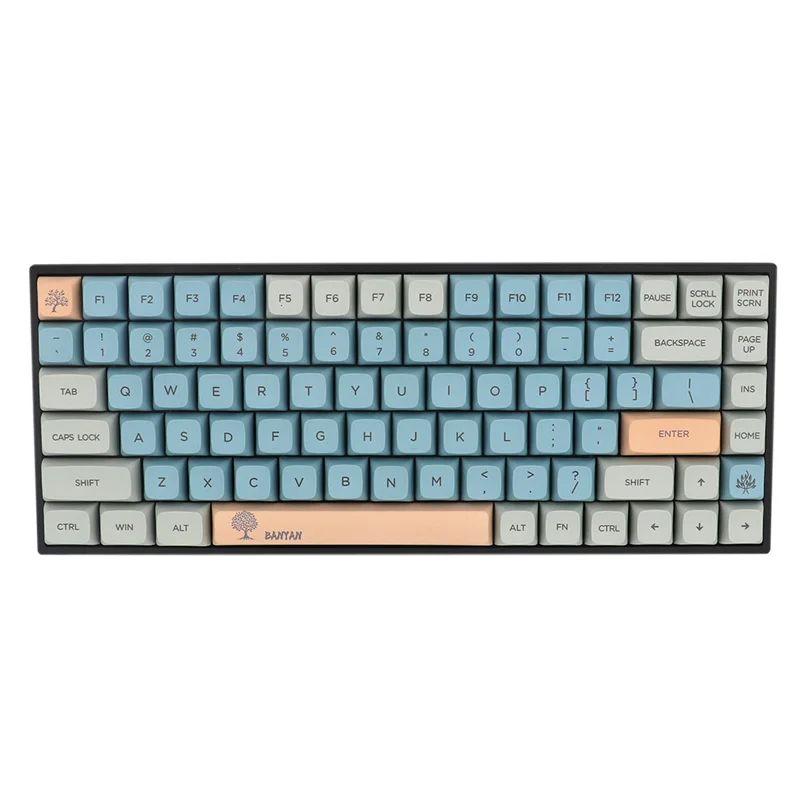 

126 Keys Banyan Keycaps XDA Profile PBT Dye Sublimation Mechanical Keyboard Keycap For MX Switch With 1U 1.25U 1.75U 2U Shift