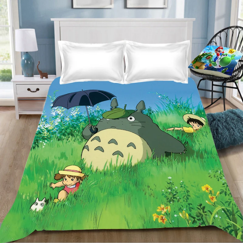 Тоторо аниме печать простыня Vegeta Хаяо Миядзаки Tonari No Totoro детская комната Простыня Постельное белье(без наволочки