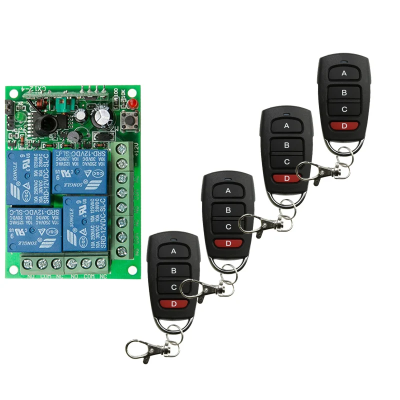 DC 12V 24V 4 канала 4CH RF беспроводной переключатель системы дистанционного управления