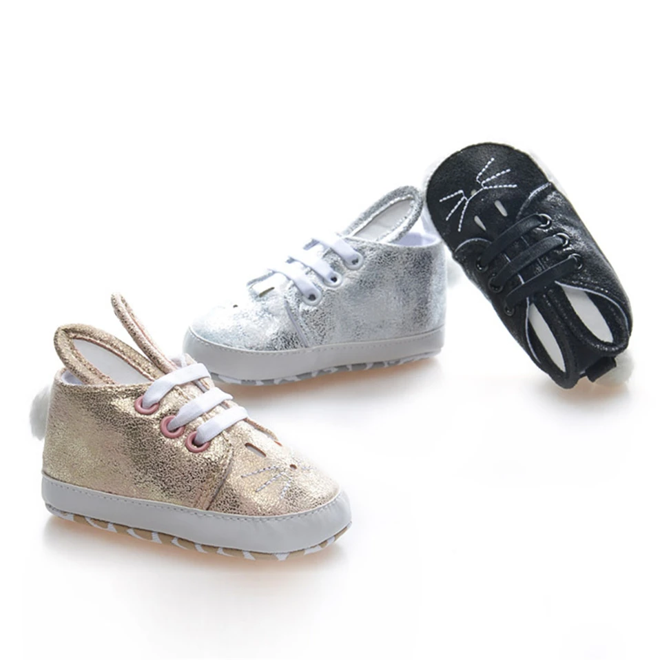 

Winter Anti-Slip Keep Warm Rabbit Ear Baby Shoes Print Animal Pattern Infant Toddler Baby Girls Boys Soft Bottom First Walkers