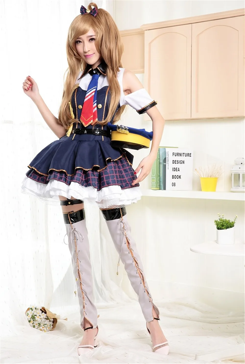 Аниме Love Live! Костюм для косплея минами Кодори проект школьного идола синее платье
