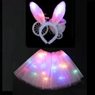 Светодиодная лампа-пачка, светящийся Банни, кошачьи уши, повязка на голову, костюм кролика, подарок на день рождения, Рождество, пасху, День святого Валентина
