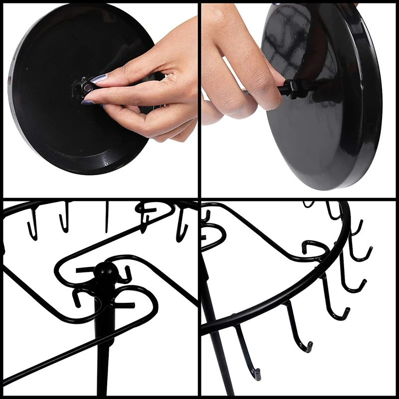 

Jewelry Stand 23-Hooks Rotating Necklace Storage Box for Pendants Bracelets Earrings Rings Watch Display Stand