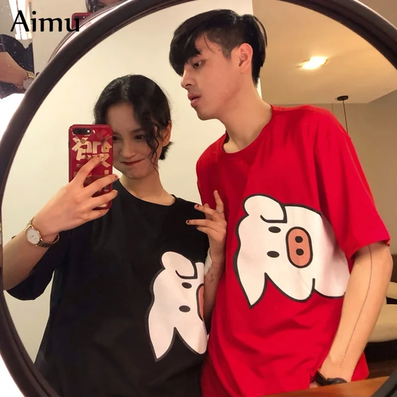 Harajuku Ulzzang, большие размеры, футболка, японский мультфильм, аниме, принт, футболки, лето, женская футболка с коротким рукавом, повседневные кавайные Топы