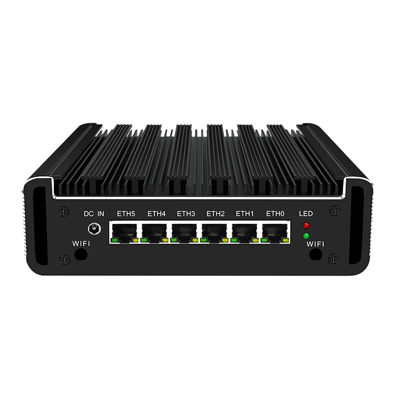 Pfsense Fanless Mini PC BKHD G31 6 Lan 1000M 4 USB Port HDMI 4205U Black window 7 8 10 Soft Router Manufact Business