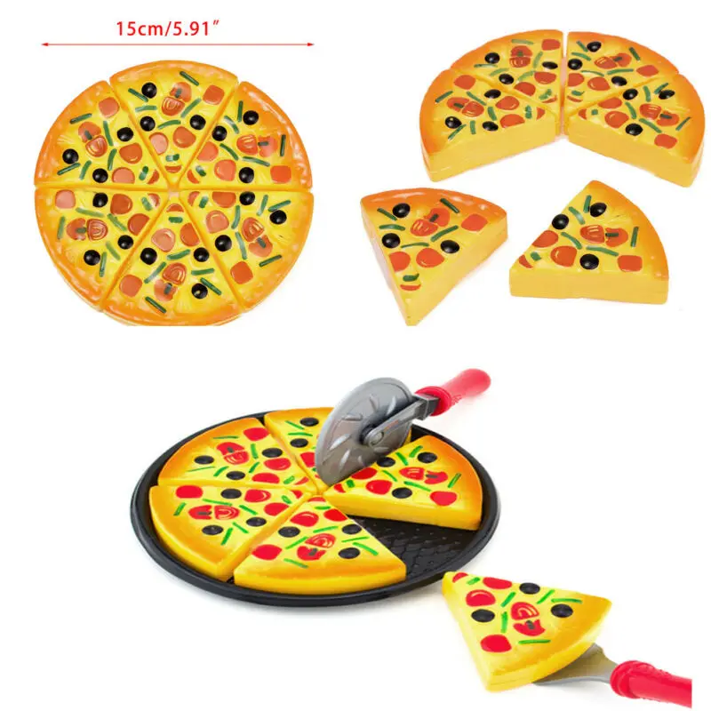 

2020 Newest Hot 6PCS Childrens Kids Pizza Slices Toppings Pretend Dinner Kitchen Play Food Toys Kids Gift
