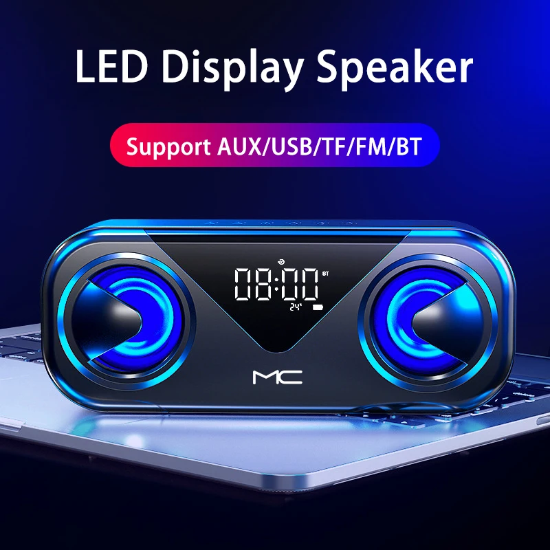 

Портативный Bluetooth-динамик, Fm-радио, двойной будильник, USB, AUX
