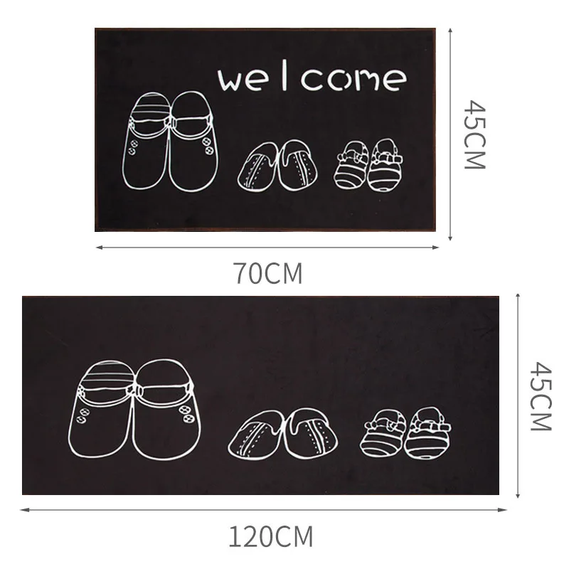 

2Pcs Bathroom Carpet Sets Thin Non-Slip Door Entrance Rug Water Absorption Bath Shower Doormat Home Floor Mats Household Tools