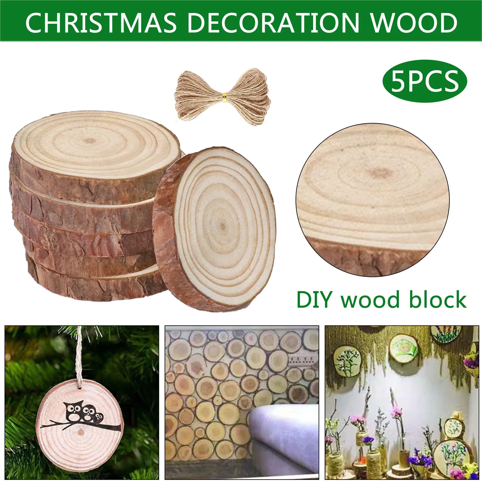 

Natural Wood Blocks, Diy Hand-painted Log Blocks, Christmas Tree Decoration Drop Diy Crafts 5pcNatural Party Painting Kid Child