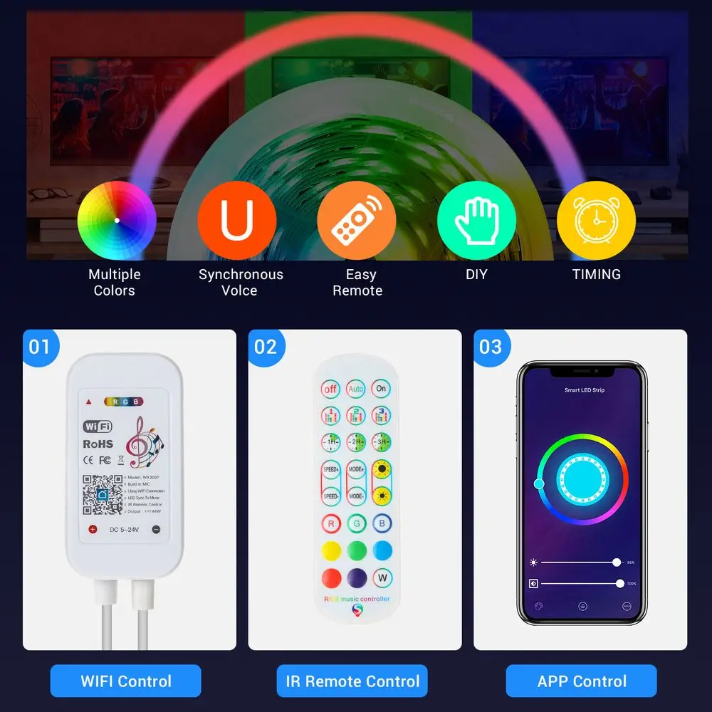 Bluetooth ФИТА Светодиодная лента Rgb 5050 светильник s для комнаты 5 10 м 15 20 гибкая Luz