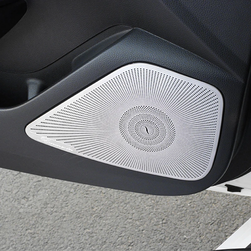 

For TOYOTA Levin Corolla Sedan 2019 2020 Car Door Gate Loudspeaker Sound Chrome Speaker Cover Trim Frame Sticker Interior